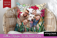 Stained Glass Photo Pillow PNG - Flowers Picture Frame Cover Product Image 1