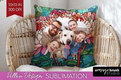 Stained Glass Photo Pillow PNG - Flowers Picture Frame Cover Product Image 1