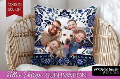 Folk Flowers Photo Pillow PNG - Floral Picture Frame Pillow Product Image 1