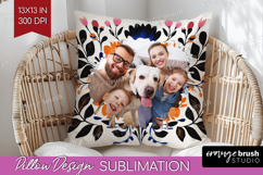 Folk Flowers Photo Pillow PNG - Floral Picture Frame Pillow Product Image 1