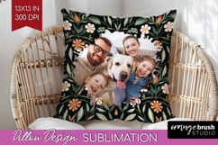 Folk Flowers Photo Pillow PNG - Floral Picture Frame Pillow Product Image 1
