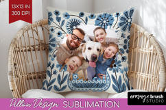Folk Flowers Photo Pillow PNG - Floral Picture Frame Pillow Product Image 1