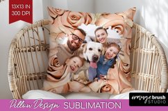 Rose Photo Pillow PNG - Floral Picture Frame Pillow Cover Product Image 1