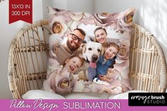 Rose Photo Pillow PNG - Floral Picture Frame Pillow Cover Product Image 1
