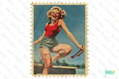 Pin-Up Girl Postage Stamps Sublimation Product Image 1