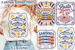Vintage Sardines and Pasta Summer Sublimation Product Image 1
