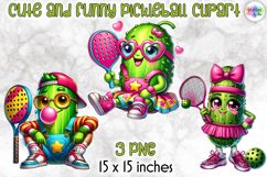 Funny Pickleball Clipart, Sports PNG Funny Sublimation Product Image 1