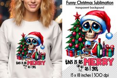 Funny Christmas Sublimation Bundle, Skeleton Santa PNG Product Image 12