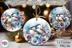 Christmas Ornaments Sublimation, Winter Bird Christmas PNG Product Image 1