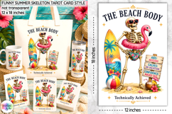 Funny Summer Skeleton Sublimation, The Beach Body Tarot Card Product Image 1