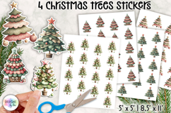 Whimsical Christmas Tree Stickers, Cozy Fabric Patch Trees Product Image 1