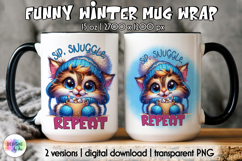 Cute Winter Animals Mag Wrap, Hot Cocoa Mug Wrap PNG Product Image 1