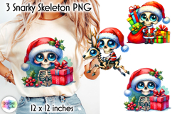 Funny Christmas Clipart, Skeleton Santa PNG, Merry Christmas Product Image 1