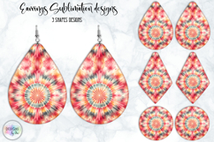 Boho Mandala Earrings Sublimation Bundle, Tie Dye Effect Des Product Image 9
