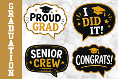 Graduation Party Clipart, Graduation Party Speech Bubble Product Image 1