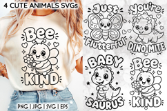 Baby Animals SVG, Funny Quotes PNG, Cartoon Animals Clipart Product Image 1