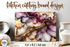 Abstract Cutting Board, Alcohol Ink Wooden Cutting Board Product Image 1