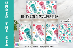 Beach Ocean Libbey Glass Wrap PNG 16oz Sublimation Product Image 7