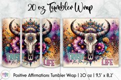 Positive Affirmation Tumbler Wrap Bundle, Bull Skull Tumbler Product Image 7