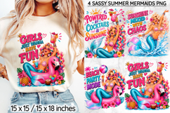 Sassy Summer Mermaid Sublimation, Beach Quotes PNG, Party Product Image 1