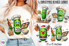 Funny Christmas Pickle Clipart, Grumpy Pickle Christmas PNG Product Image 1