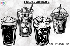 Coffee SVG | Iced &amp; Hot Coffee Clipart Designs for Cricut Product Image 1