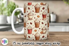 Coffee Lover Mug Wrap Sublimation, Coffee and Cookies Patter Product Image 1