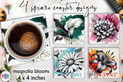 Floral Motivational Coaster Designs, Inspirational Quotes Product Image 1