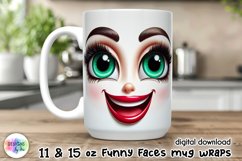 Funny Face Mug Wrap, Sarcastic Coffee Mug Wrap, Grumpy Face Product Image 1