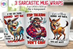 Sarcastic Mug Wrap Sublimation, Funny Quotes PNG, Donkey PNG Product Image 1