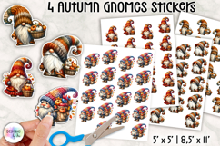 Autumn Gnome Stickers, Cute Fall Harvest Pumpkin and Leaves Product Image 1