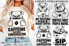 Funny Bulldog Morning Coffee SVG for Cricut Projects Product Image 1