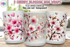 Cherry Blossom Mug Wrap, Sakura Floral Spring Mug Designs Product Image 1