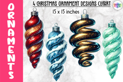 Christmas Ornaments Clipart, Christmas Tree Baubles PNG Product Image 1