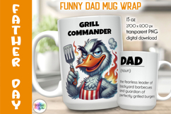 Funny Dad Mug Wrap PNG, Grill Commander Funny Dad, BBQ Lover Product Image 1