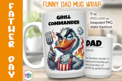 Funny Dad Mug Wrap PNG, Grill Commander Funny Dad, BBQ Lover Product Image 1