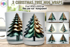 Christmas Tree Mug Wraps, 15 oz Christmas Tree Mug Wrap PNG Product Image 1