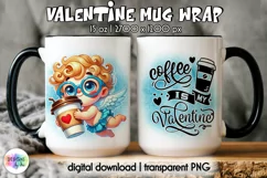 Funny Cupid Mug Wrap, Valentine's Day Mug Wrap Design Product Image 1
