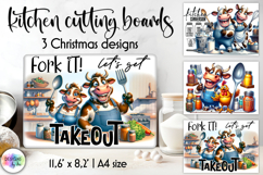 Funny Christmas Cutting Board, Sarcastic Cow Sublimation Product Image 1