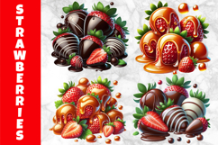 Strawberry Cheesecake Clipart, Fresh Strawberry Dessert PNG Product Image 7