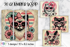 Dog Lover Tumbler Wraps, Vintage Valentine Tumbler Design Product Image 1