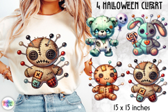 Cute Halloween Clipart, Kawaii Halloween Characters PNG Product Image 1