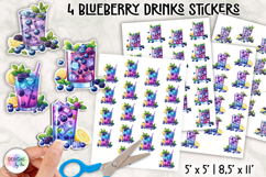 Blueberry Drinks Stickers Lemonade Smoothie Clipart Product Image 1