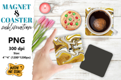 Abstract paint magnet/coaster sublimation. Fluid art Product Image 1