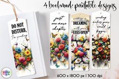 Cracked Wall with Flowers Bookmarks, Spring Flowers PNG Product Image 1