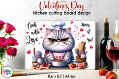 Funny Kitchen Cutting Board | Valentines Grumpy Cat Print Product Image 1