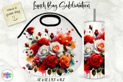 Watercolour Roses Lunch Bag | Watercolour Roses Tumbler Wrap Product Image 1
