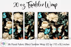 Floral Tumbler Wrap | Elegant Floral Silk Fabric Texture Product Image 1