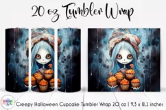 Halloween Voodoo Doll Cupcake Tumbler Wrap | Creepy Creature Product Image 1