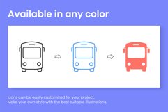 Transport Solid and Line Vector Icons Set Product Image 6